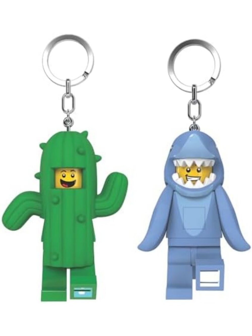 Shark Suit Guy & Cactus Boy Keychain Light Set - Fun Collectible Accessories